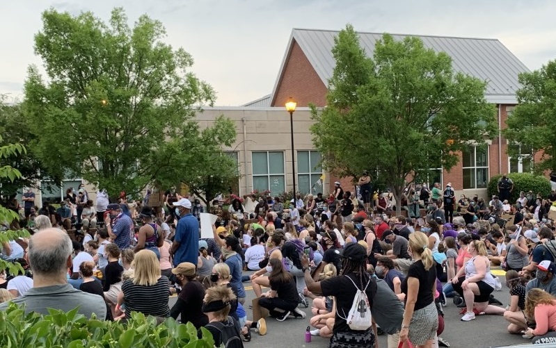 A vigil for George Floyd, Charles Houston Recreation Center