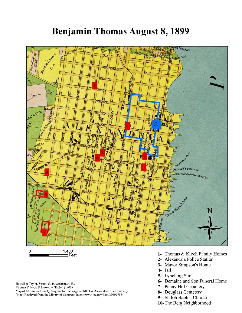 Map of the events of August 8, 1899