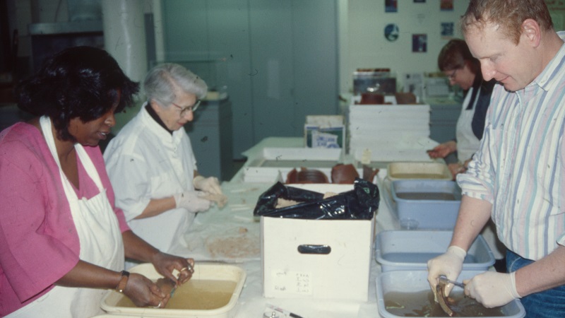 Archaeological Process: Cleaning and Cataloging artifacts in the lab