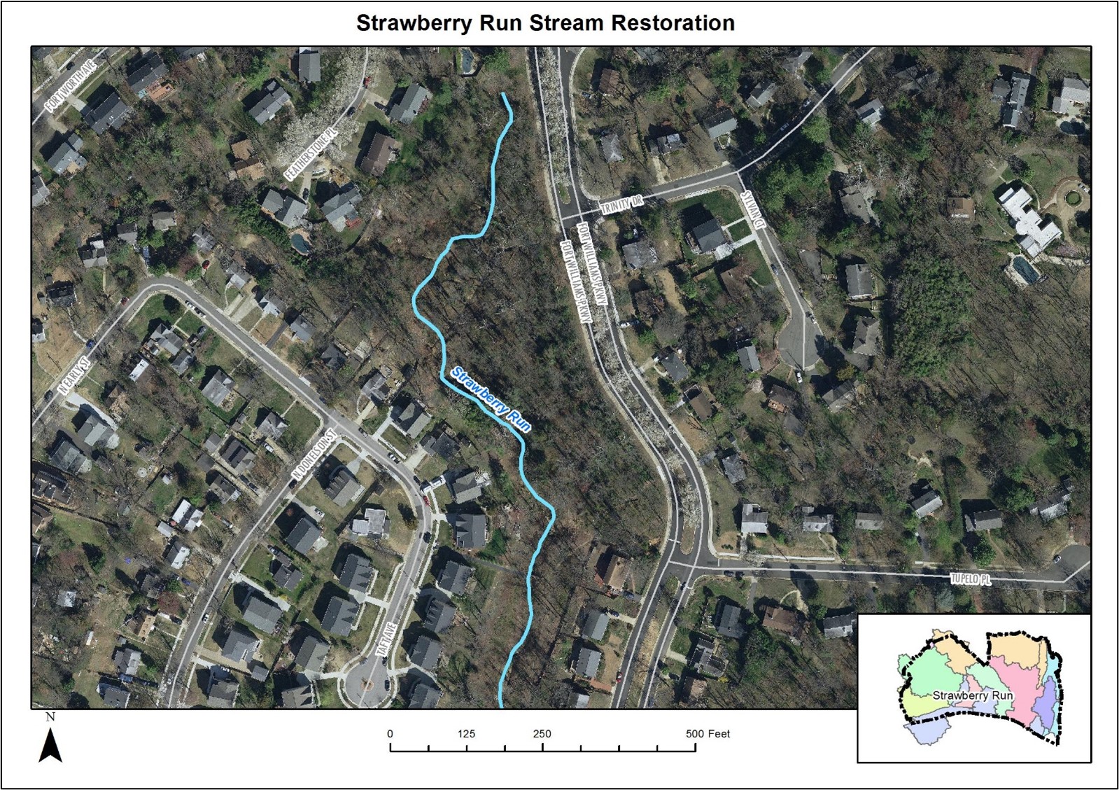 Strawberry Run Aerial Map