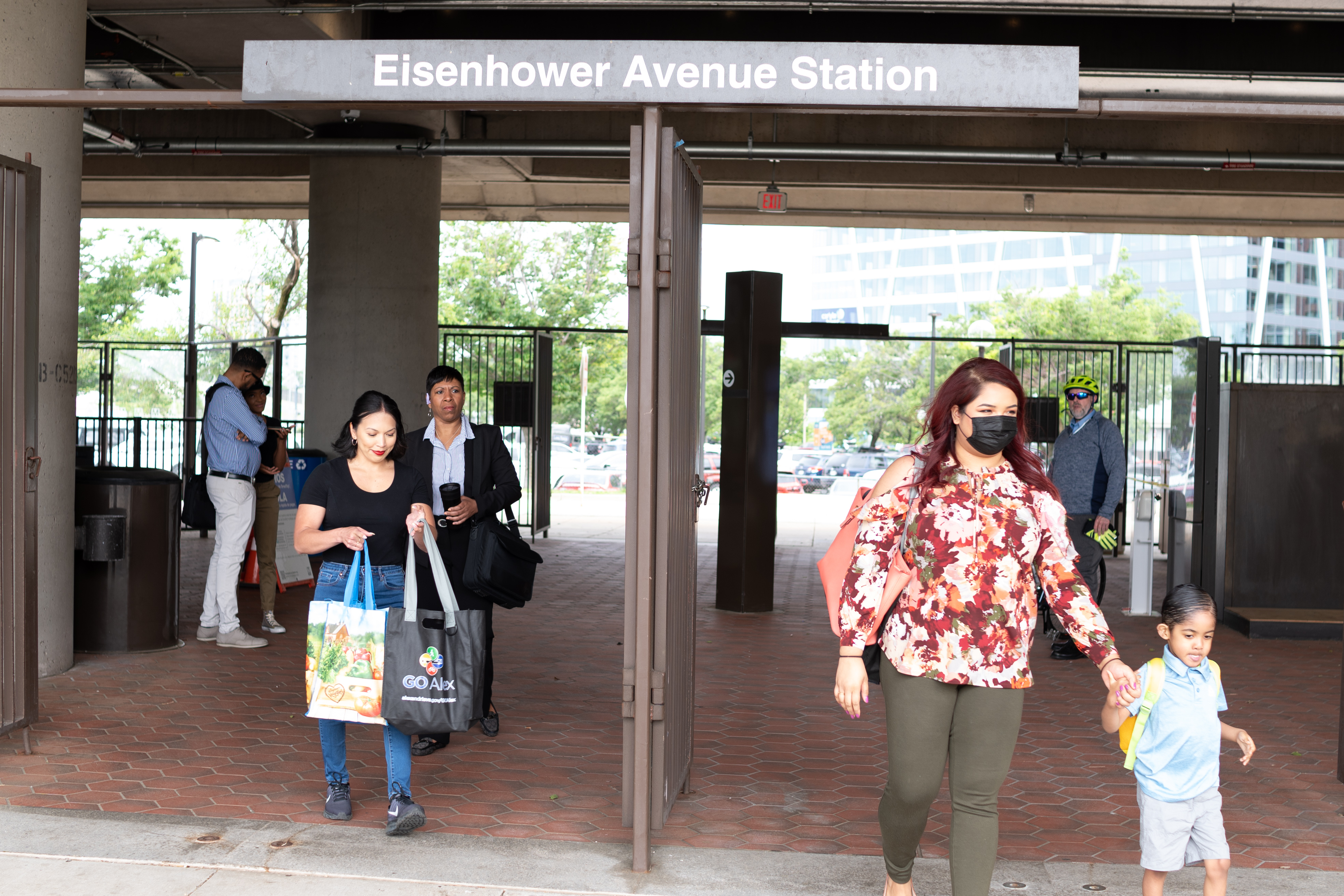 people walking out of Metrorail station