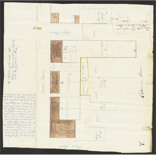 Map of Wharves at the Foot of King Street, ca. 1850. Courtesy, Library of Virginia.