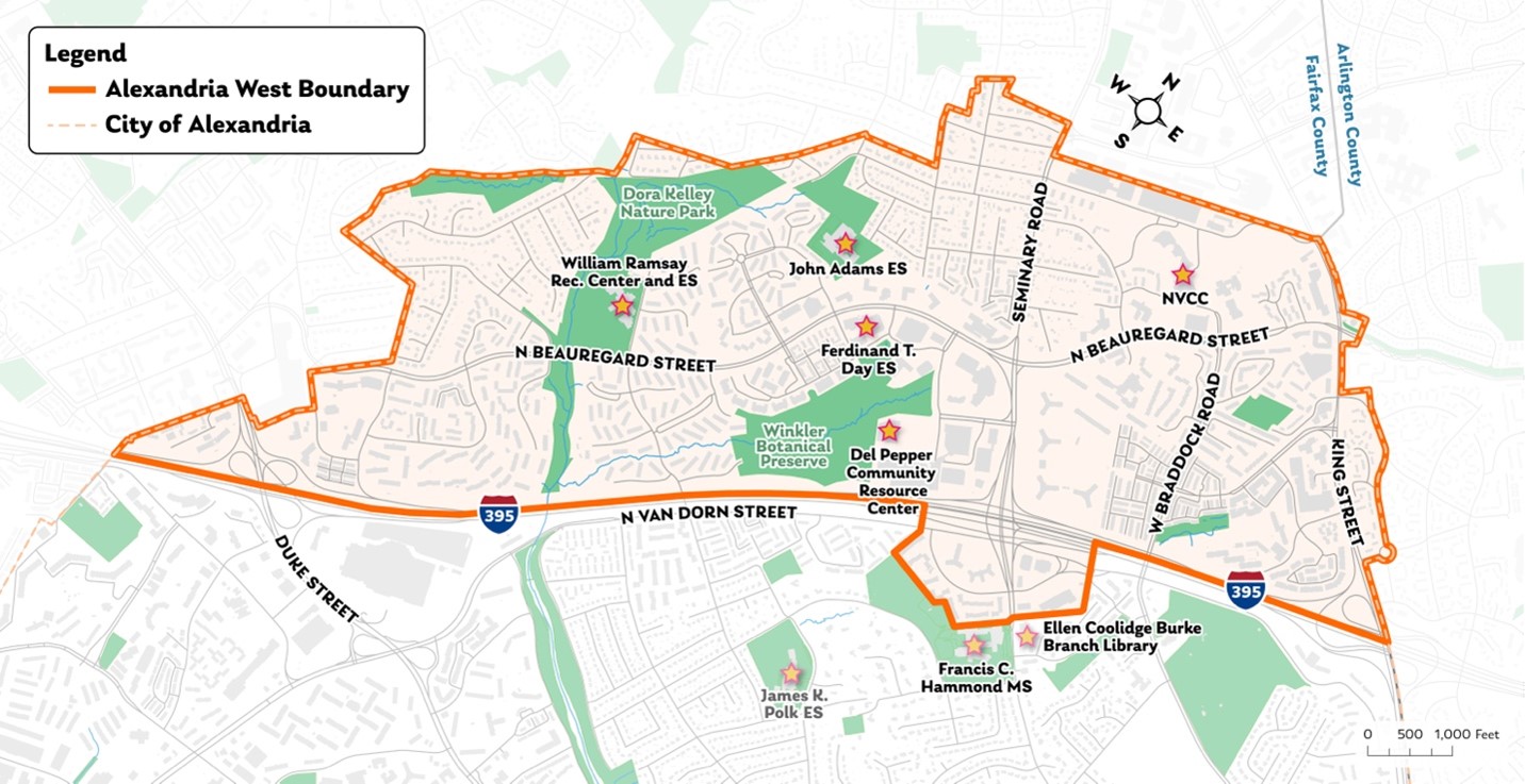 Map of Alexandria West Boundaries