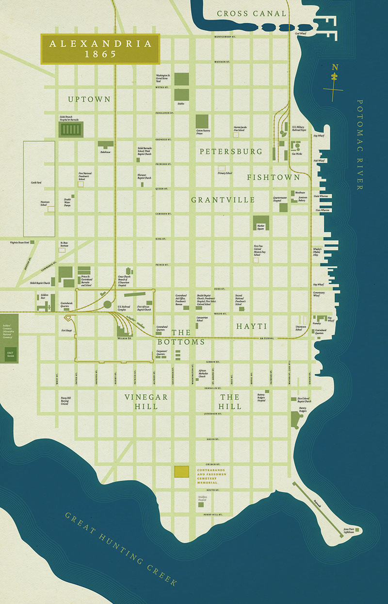 African American communities indicated on a map.