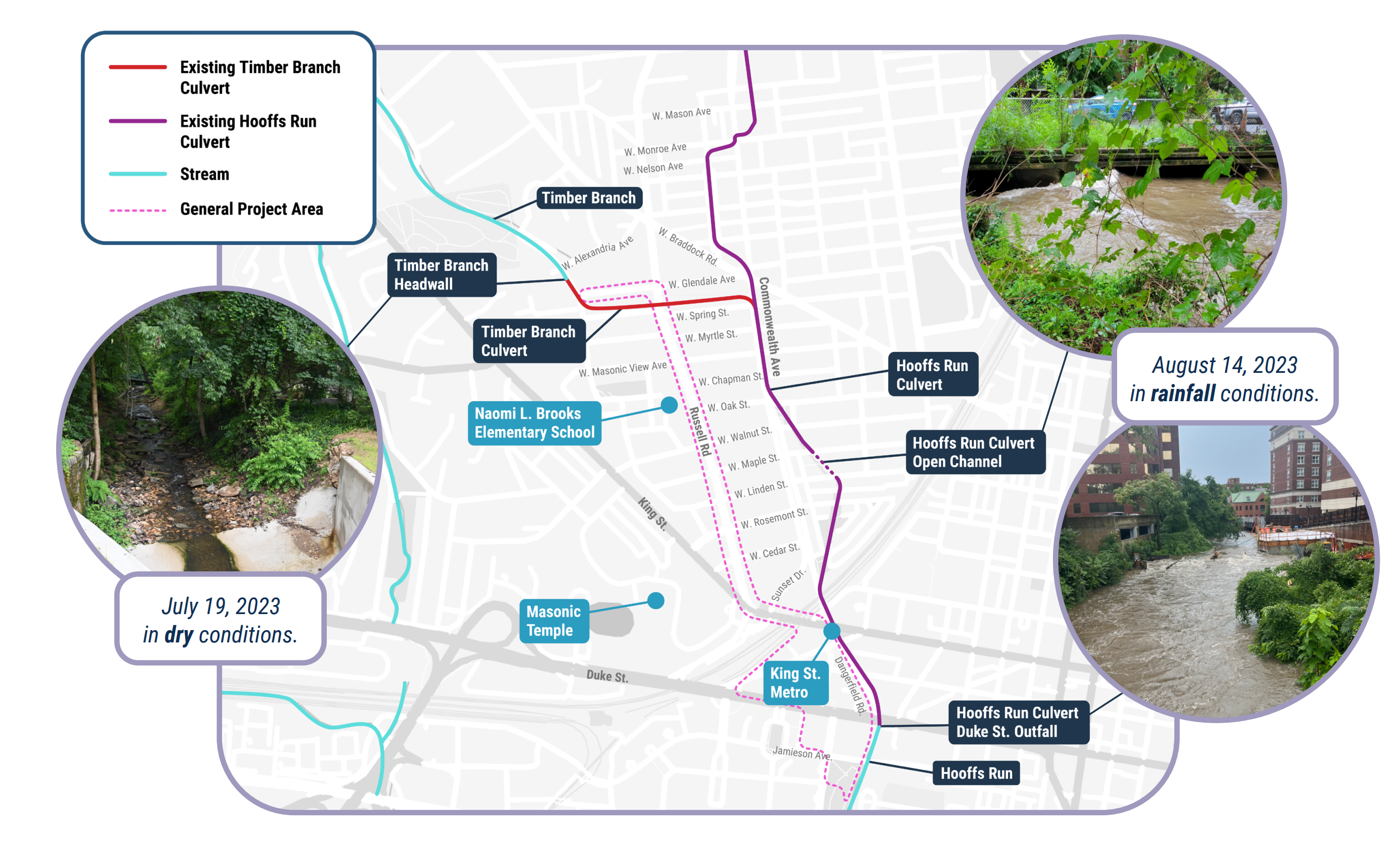 Map of Hooffs Run and Timber Branch