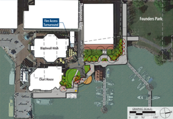 Design concept 1 for Chart House/Thompsons Alley bulkhead 