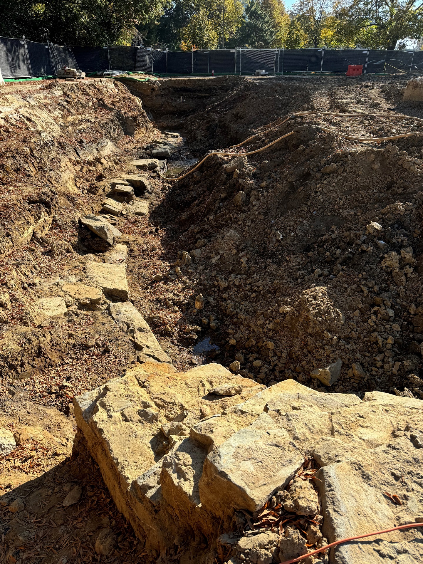 canal lock excavation stones