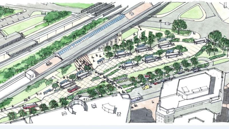 Rendering of the proposed King Street bus bay project area 