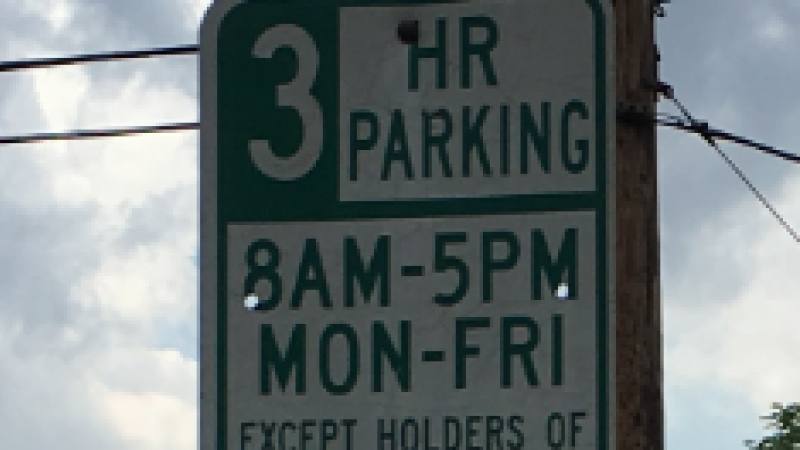 3 Hour Parking Sign