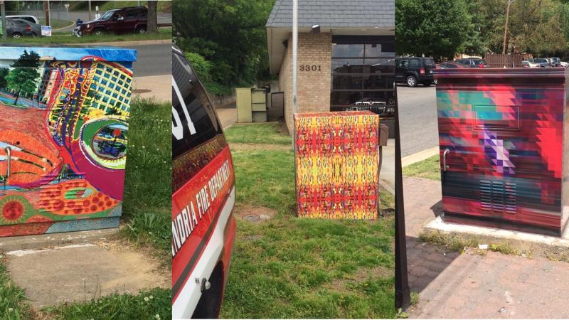 Three of the traffic box wraps along Duke Street