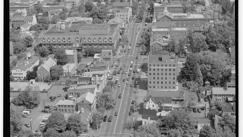 Aerial view looking north