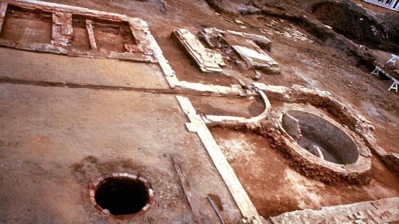 Foundations of a bakery at the Lee Street Site (44AX180)