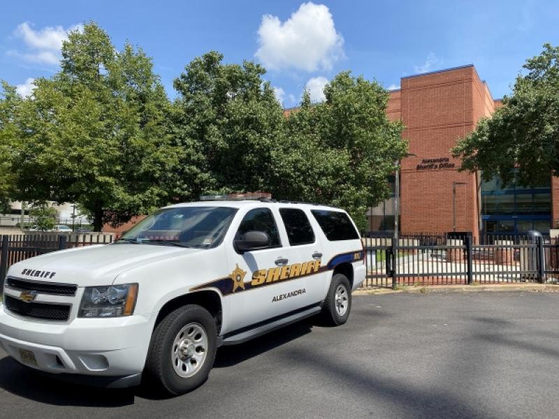 Sheriff's SUV outside headquarters