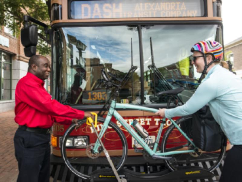 DASH driver helps cyclist with bike