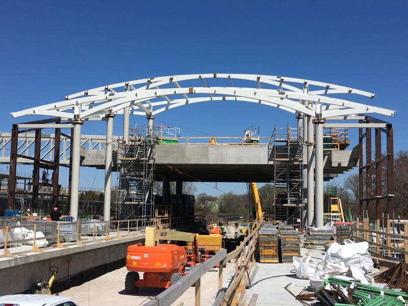 Construction of the Potomac Yard Metrorail Station Headhouse