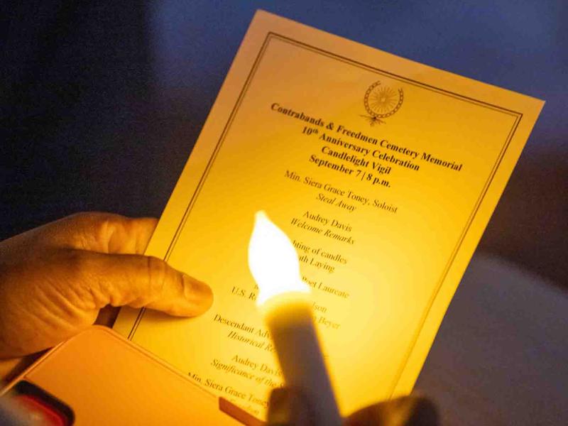 Program lit by candle