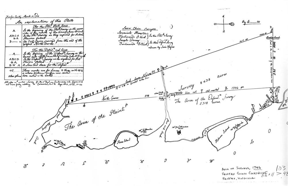 1746, Survey Plat (Book of Surveys, 1746, Fairfax County Courthouse)