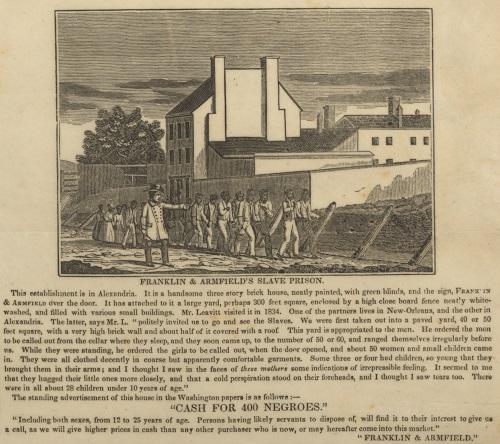 1315 Duke Street, Slave Pen, 1836 Anti-Slavery Society Broadside (LOC)