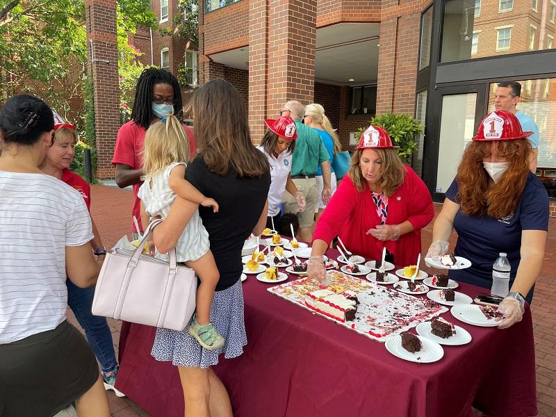 Friendship Firehouse Festival, cake serving, 2022