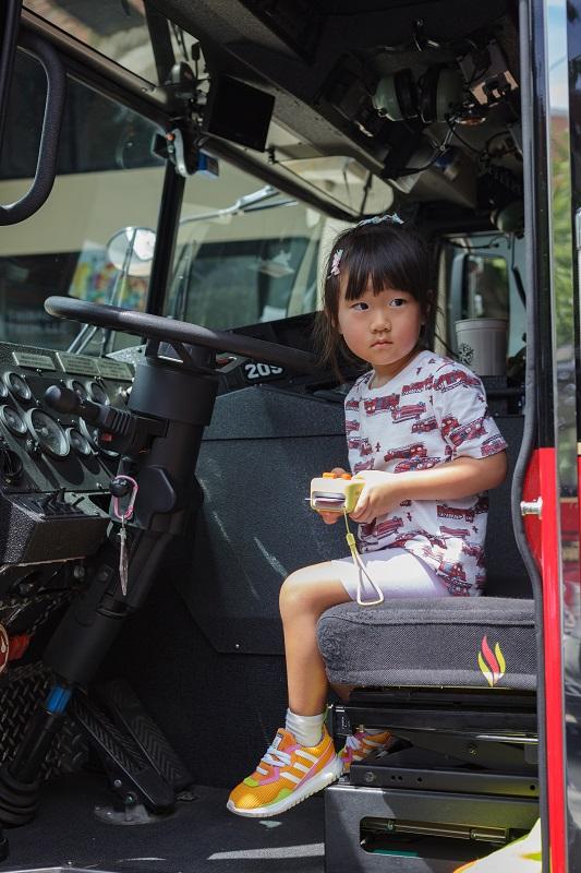 Friendship Firehouse Festival, truck with child, 2022