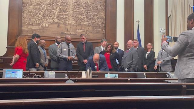 Police Collective Bargaining Agreement signing at City Council meeting on November 22, 2022