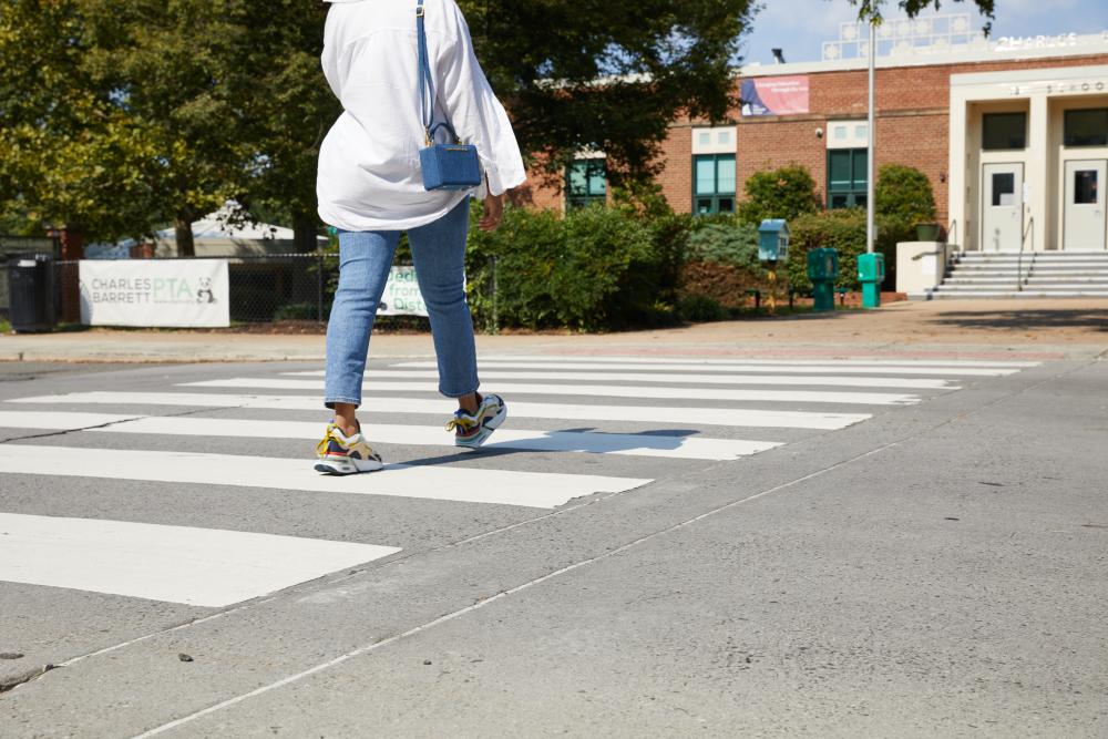 Person using a crosswalk