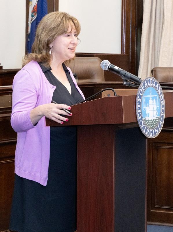 Gretchen Bulova at podium