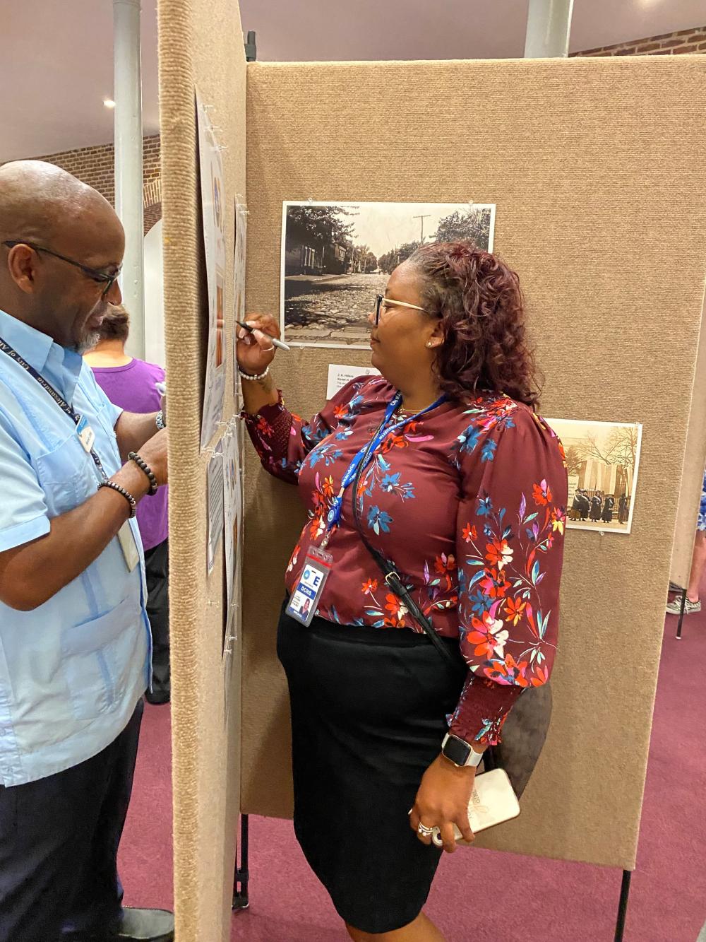 Harold Little and Ashley Johnson at Centenarian Celebration