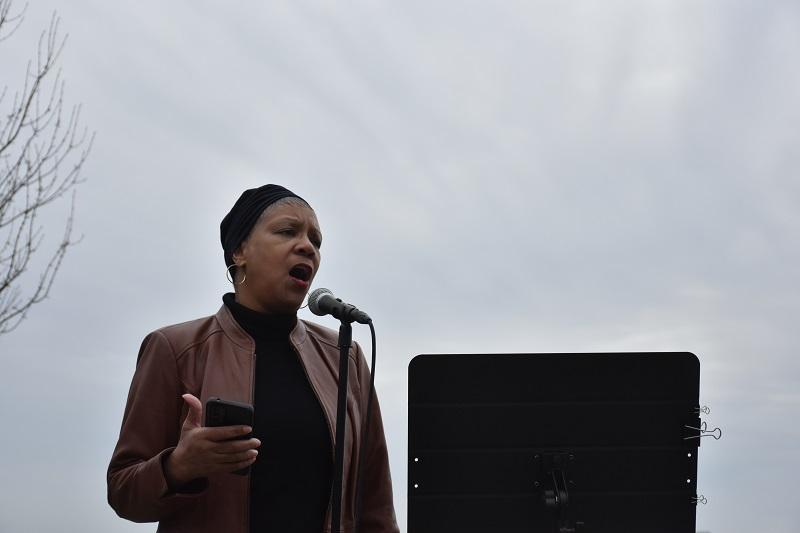 Speaker at podium