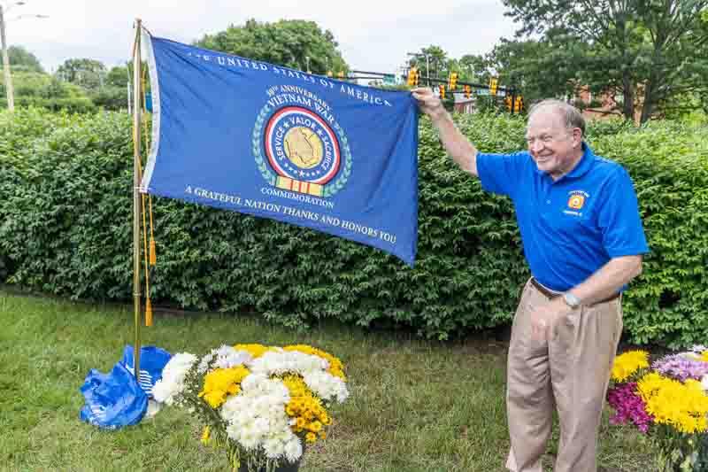 Veteran with flag