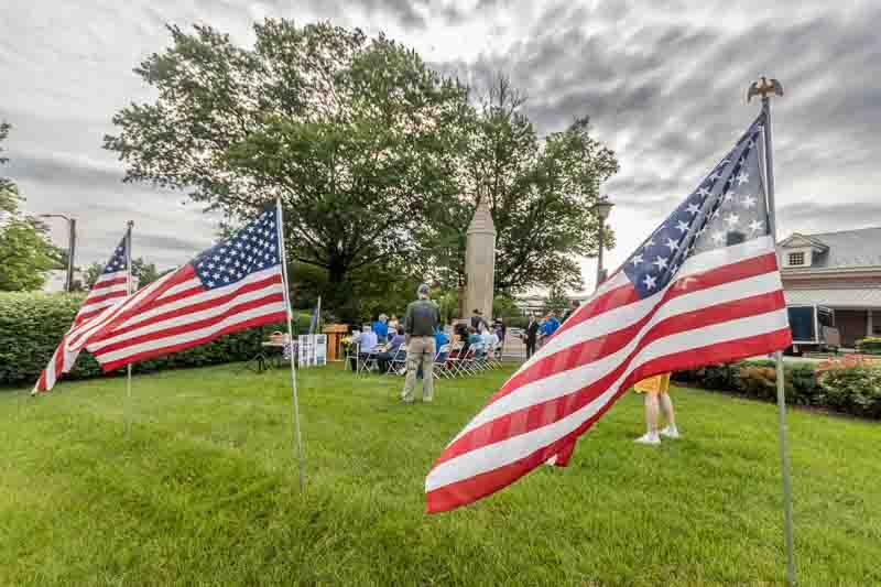 Flags and War memorial