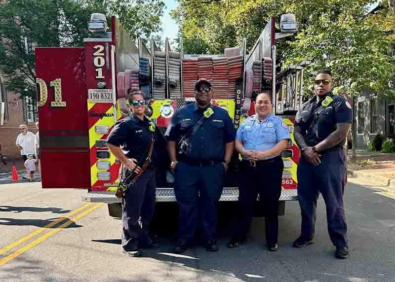 Firefighters with modern equipment