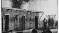 1315 Duke Street, Slave Pen interior with soldier, 1860s LOC