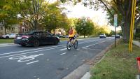 A person using a bike lane