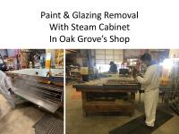 Paint and Glazing Removal with Steam Cabinet, two images