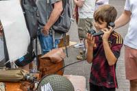 Child on field phone