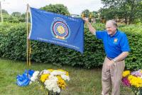 Veteran with flag