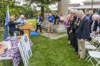 Audience standing for Pledge of Allegiance