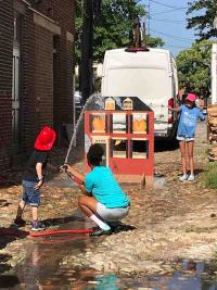 Children's activity in alley