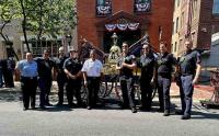 Alexandria firefighters with the suction pumper