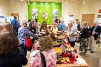 Crowd at exhibit opening