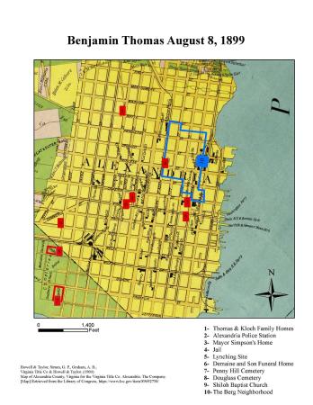 Map of the events of August 8, 1899