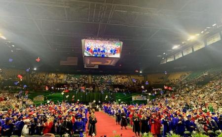 Graduating class in stadium