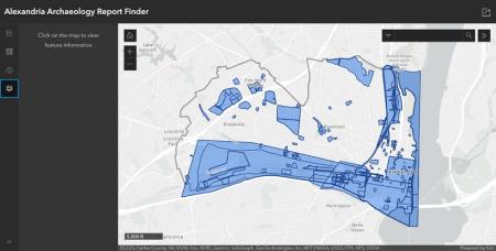 image of GIS app showing map of Alexandria