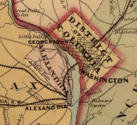 map detail showing DC boundary after retrocession