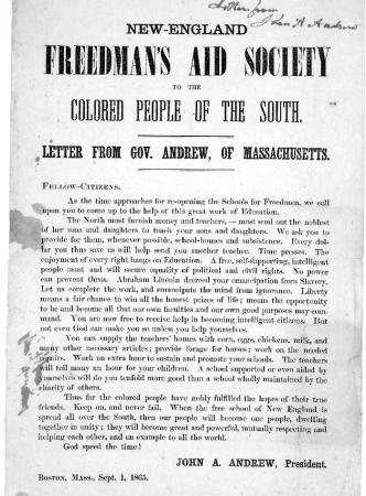 Printed page Freedman's Aid Society