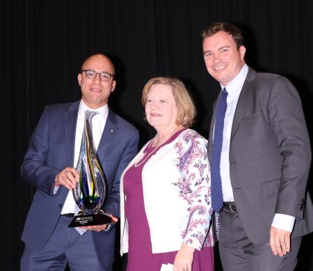 From left to right, City of Alexandria Mayor Justin Wilson, Alexandria Housing Director Helen McIlvaine, and COG Executive Director Clark Mercer. 