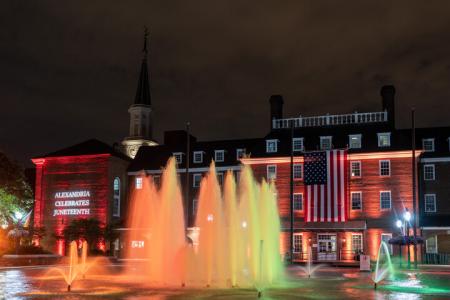 Juneteenth illumination city hall, 2021