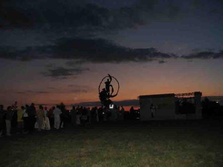 memorial at sunset