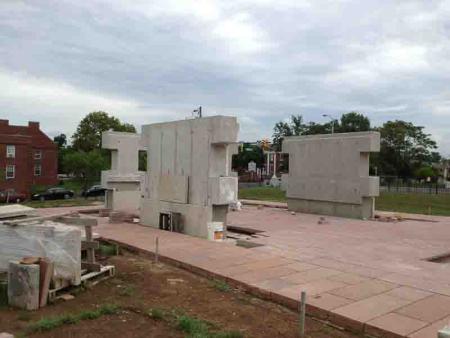 concrete walls under construction